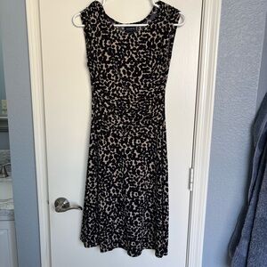 Enfocus Studio Black and Tan Animal Print Dress